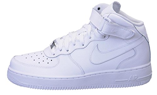 Nike - Zapatillas de baloncesto AIR FORCE 1 MID (GS) , Infantil , Blanco (WHITE), Blanco (WHITE), 38.5