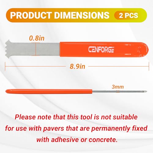 CENFORGE 2-Pack Paver Removal Tool – Heavy Duty Galvanized Steel Paver Extractor & Puller – Serrated Grip Brick Lifter for Patio, Driveway, and Hardscape Repair (Non-Slip Handle) - Thumbnail 2