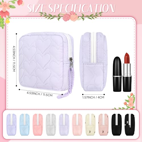 Image of Likesing Period Bag Pouch, Quilted Tampon Holder for Purse-Light Purple | Portable Sanitary Napkin Storage Bag, Cute Period Pouches for Teen Girls, Women Feminine Sanitary Bags Emergency Pad Pouch