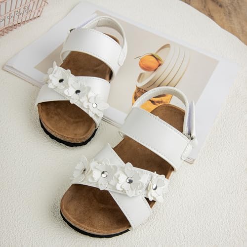 Girls Sandals Open Toe Adjustable Straps Cork Footbed Slippers Summer Shoes Toddler/Little Kid/Big Kid for Indoor Outdoor2