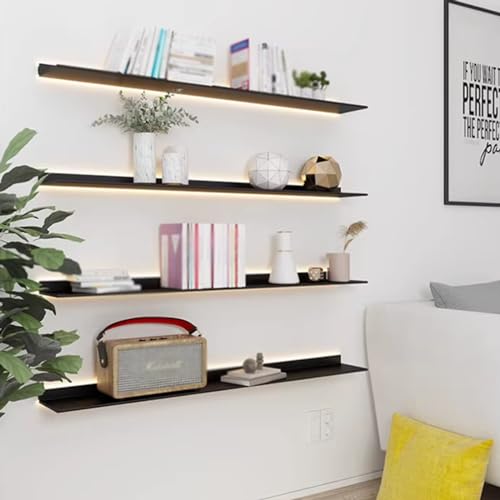 Étagère murale LED design noir pour salon moderne