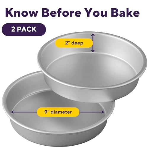 Wilton Aluminum Round Cake Pan Set, Made Without PFAS, 9 x 2 in - Image 4