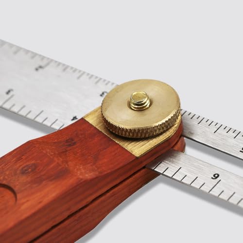 Regla ajustable T-Bevel para carpintería con perilla de madera miniatura 5