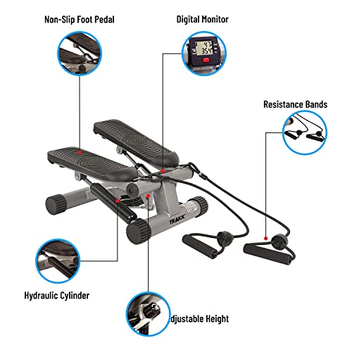 Image of TRAKK Fitness Mini Stepper - Stair Stepper for Home, Exercise Step Platform, Workout Equipment with Resistance Bands