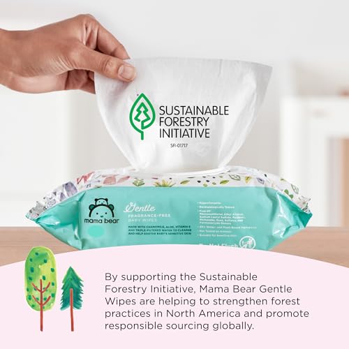 Mama Bear 7FHFL800AU575 Amazon Brand - Mama Bear Gentle Fragrance Free Baby Wipes thumb #3