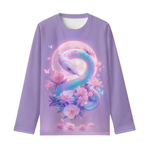 Image of WELLFLYHOM Long Sleeve T-Shirt for Boys Girls 3-16 Years Old Tee Tops Crewneck Pullover Shirts Fall Outfits