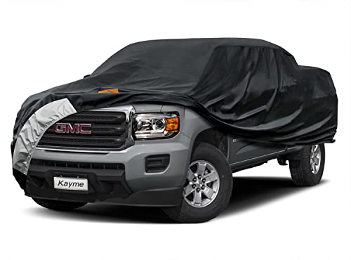 Image of Kayme 7 Layers Truck Cover Fit GMC Canyon (2015-2025) Crew Cab /Extended Cab, Waterproof All Weather, Heavy Duty Outdoor Pickup Truck Cover Sun UV Rain Protection.