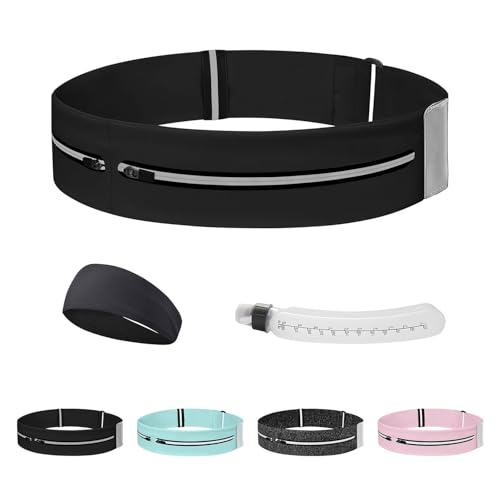 Running Belt for Women and Men, Adjustable Fanny Packs No Bounce Phone Holder for Running with Water...