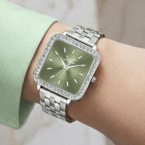 Image of LOUIS DEVIN Stainless Steel Chain Analog Wrist Watch for Women (Silver /Pink /Blue /Green Dial) | LD-WTS503-CH