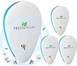 Ultrasonidos para ratones, repelente ultrasónico antimosquitos ultrasónico interno dispositivo anti ratones, insectos, mosquitos, cucarachas, ratas, hormigas, arañas, 4 paquetes