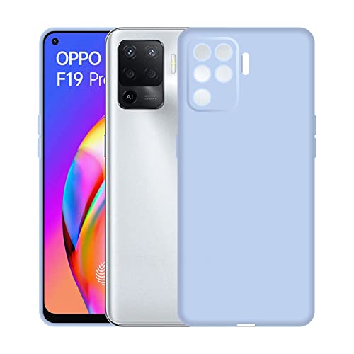 Image of Case Creation Liquid TPU Silicone Cover for Oppo F19 Pro Soft Case,Anti-Dirty Slim Case Frosted Matte Cute Candy TPU Raised Bezel (Splash of Color) Back Case Cover for Oppo F19 Pro -Light Purple