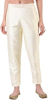 Floreos Women's Straight Pant Silk with Cotton Lining Trouser Price In India