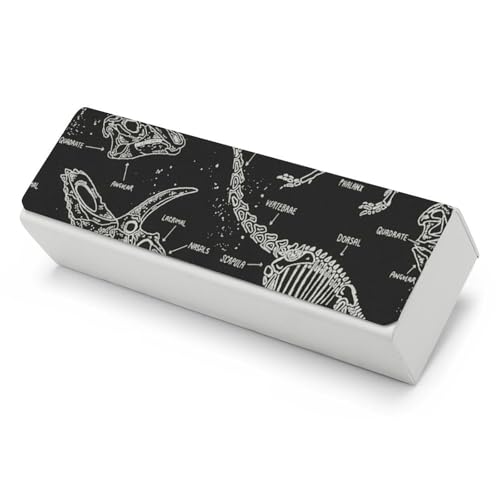 Étui à lunettes rigide dinosaure noir et blanc homme femme voyage