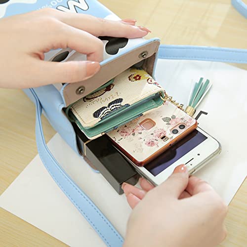 Milk Box Cross Body Shoulder Bag Phone Wallet for Women, Cute Fruits Banana Strawberry Fashion Casual Printed Purse4