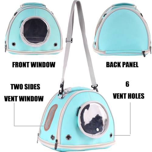 Guinea Pig Carrier Travel Cage, Portable Reptile Carrier Bag for Two (2) Guinea Pig, Bearded Dragon Lizard Carrier Cage for Small Animals Hamster Hedgehog Bird Bunny Kitten (Green, Typical Oxford) - Thumbnail 3