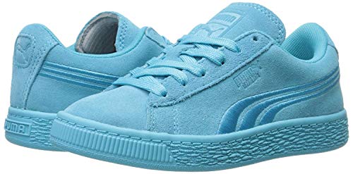 PUMA PUMA Unisex-Child Suede Classic Badge Sneaker, Blue Atoll, 1 M US Little Kid