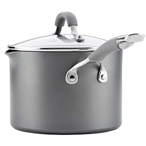   Circulon-84567-3-QtCovered-Straining-Pour-Spouts-Hard-Anodized-Aluminum-Saucepan-3-quart-Oyster-Gray