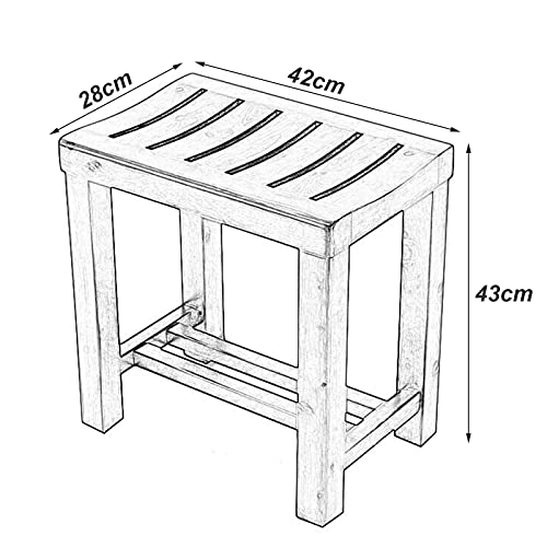 Chaise de douche spa en bois noble avec double rangement