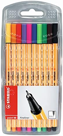 STABILO Fineliner point 88 - Wallet of 10 - Assorted Colors