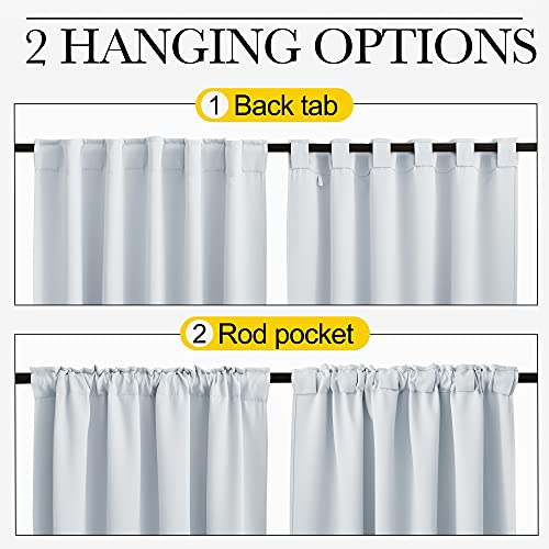 NICETOWN White Blackout Curtain 63 Inches Long 2 Panels - Thermal Insulated Rod Pocket Energy Saving Home Decor Draperies for Kitchen/Closet/Basement (W42 x L63, Greyish White) by NICETOWN - Used condition - Image 3