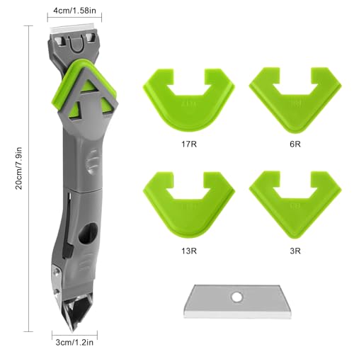 YiJiuBa Silikonentferner Werkzeug Set, 7 IN 1 Werkzeug Fugenglätter Silikon Abzieher Silikonpads Dichtungsdüsen ​Silikonfugenentferner für Küche Bad Boden Spüle Fenster Abdichtung