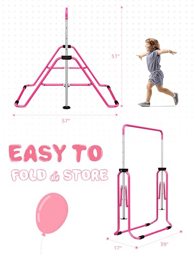Sportsroyals VC-FGB-P01 Gymnastics Bar For Kids,Adjustable Height Gymnastic Horizontal Bars,Folding Gymnastic Junior Training Kip Bar thumb #2