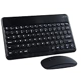 SUPER DREAM Bluetooth キーボードマウスセット iPad対応 キーボード タブレット/スマホ用 ワイヤレスキーボード 充電式 可愛い コンパクト 薄型 軽量 携帯便利 Windows Mac iOS Android対応 長時間稼働 英語配列 (黒い)