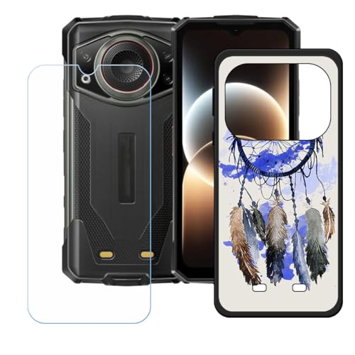 BMPNLSZ �K�pDoogee Fire 7 Ultra�p+HD�����K���X�ɓK�����ėpTPU�P�[�X�A�V���J�Q���P�[�X�o���p�[�ی�o�b�N�P�[�X-�K�pDoogee Fire 7 Ultra�p�ɓK����9�d�x�X�N���C�u�h�~�X�N���[���v���e�N�^(6,6") - W