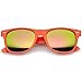 zeroUV Retro Large Square Colored Mirror Lens Horn Rimmed Sunglasses 55mm
