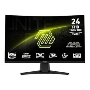 MSI MAG242C Curved Gaming Monitor, 1920 x1080(FHD), VA, 1ms, 180Hz, Freesync Premium, HDMi, DP Port, Tilt