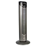 TECVANCE Tower Fan PLUS - Turmventilator mit Fernbedienung, Säulenventilator leise, 80° Oszillation (schwenkbar), Standventilator mit Timer, 86 cm x 31 cm, Grau …