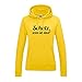 Produktbild Jimmys Textilfactory Hoodie Schatz was ist das Spruch Humor Witz peinlich 12 Farben Damen XS-2XL Comedy Parodie Meme lustig Geschenk Party, Größe:L, Farbe:gelb - Logo schwarz
