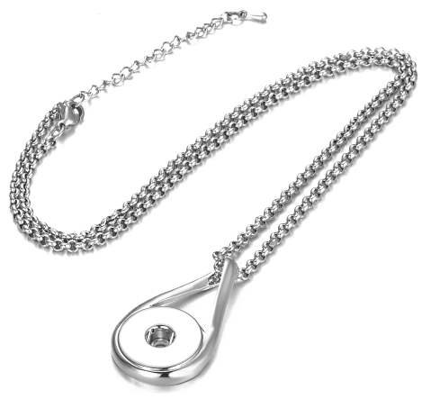 Interchangeable 18-20Mm Snap Jewelry Infinity Pendant & Rolo Stainless Chain 19" + 2" Extender #TOP1