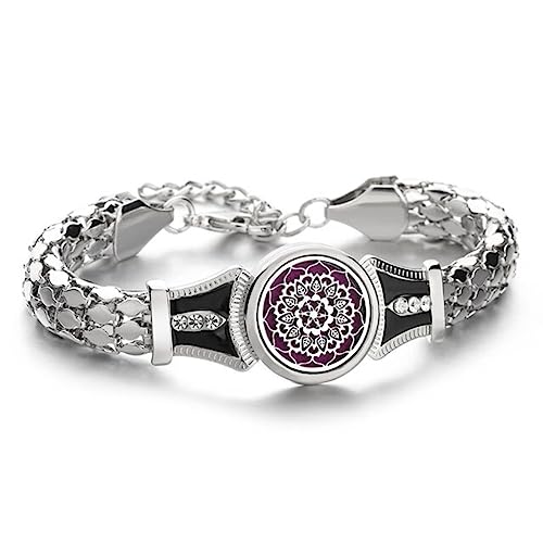 WEAV Pulseras De Joyería De Aromaterapia, Pulsera De Perfume Aromático, Pulsera Difusora De Aceite Esencial De Flor De Árbol, Pulsera con Medallón DIY
