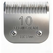 10# Clipper Blades Pet Grooming Clipper Replacement Blades, Detachable Clipper Blade Compatible with Andis/wahl/Oster Dog Clippers,10 Blade 1/16-inch, Made of Ceramic & Stainless Steel Blade