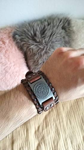 Pulseira Bracelete Masculino Viking De Couro Trançado Marrom Série Vikings