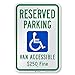 SmartSign 3M Engineer Grade Reflective Sign, Legend "Reserved Parking - Van Accessible $250 Fine" with Graphic, 18" high x 12" wide, Blue/Green on White