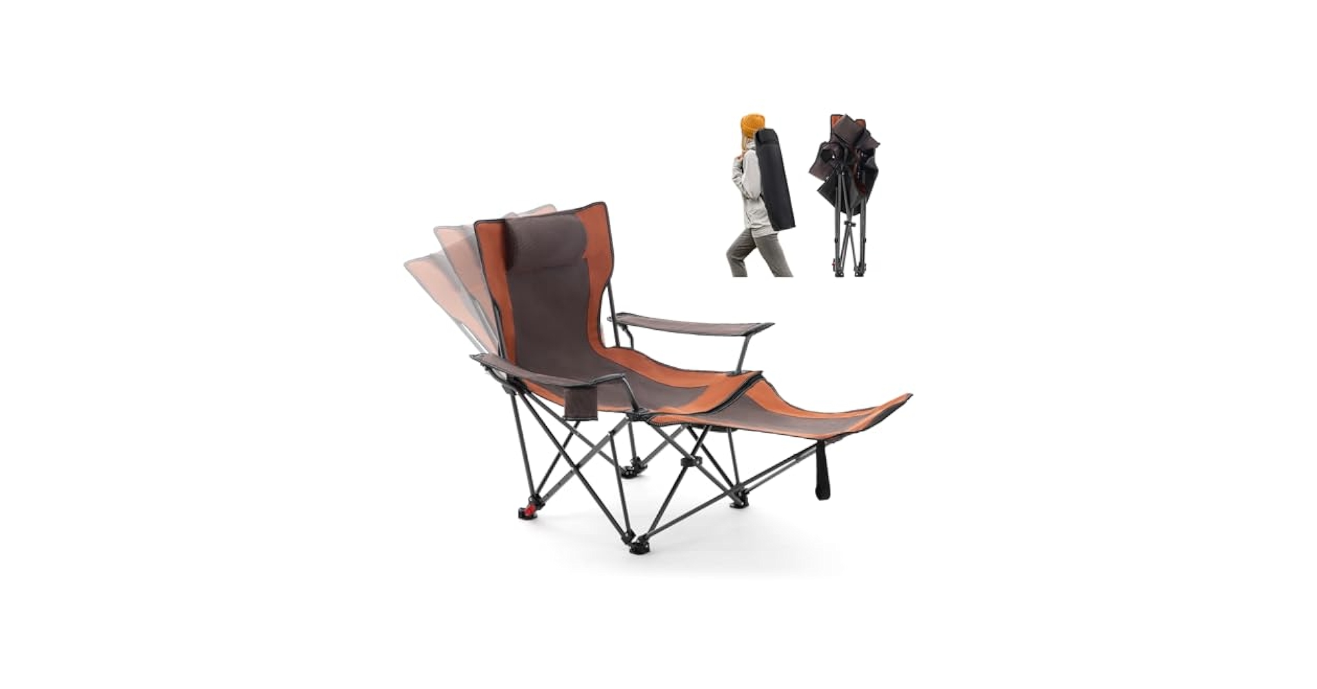 Amazon.com: Reclining Camping Chair with Footrest, Folding