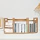 ZoeQide Erweiterbarer Bamboo Schreibtisch Regalaufsatz mit Regal Ordner & Büroregal für Ordner – Dehnbarer Desktop Organizer aus Naturmaterial für Bücher, Dokumente, Bürozubehör (30-63 cm Breite)