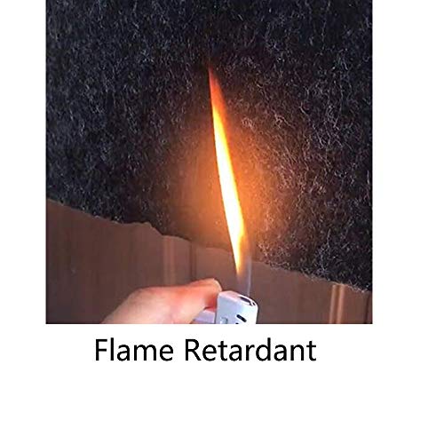 SIRUITON Grill Mat/Rectangular Hearth Pad Polyester Trim Non Slip Mat Protects Floors from Sparks Embers Logs (37.4 x 17.7in) - Thumbnail 3