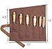 Wrench Tool Roll with 6 Pockets,Waxed Canvas Tool Roll Up Pouch for Chisels, Hammers, fishing jigs, carving knife (Brown)