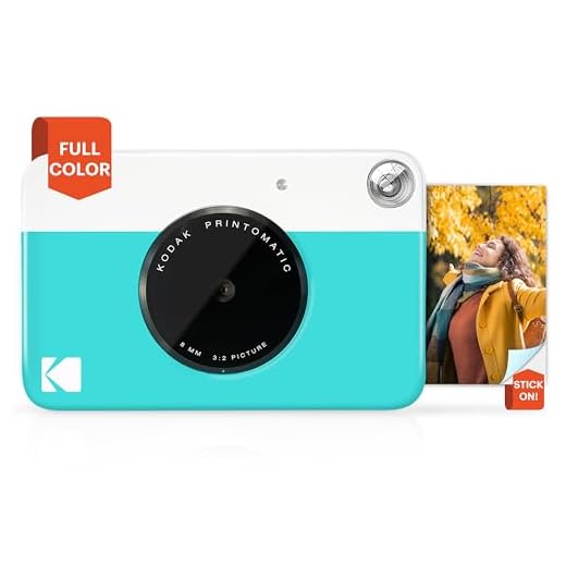 KODAK Printomatic Full-Color Instant Print Digital Camera, Zink 2x3" (5.1x7.5 cm) Sticky-Back Photo Paper, 5MP, Portable, Creative Fun Gift for Birthday, Christmas, Holiday, Blue