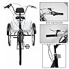 Levkitch Adults Tricycle 6 Speed 24in 3 Wheeler Bike for Adults Cargo Cruiser Trike Bike with Front Basket and Seat with Backrest for Shopping Cycling 3 Wheels Bicycle (Black) #3