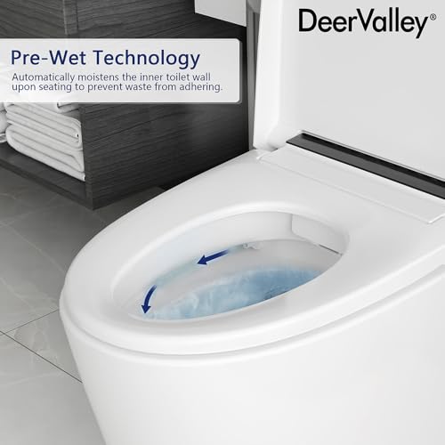 DeerValley-Smart-Toilet-One-Piece-Tankless-Toilet-Elongated-Toilet-with-128GPF-Auto-Flush-Heated-Seat-Foot-Kick-Operation-Night-Light-DV-1S0159-V1 DeerValley Smart Toilet One Piece Tankless Toilet Elongated Toilet with 128GPF Auto Flush Heated Seat Foot Kick Operation Night Light DV 1S0159 V1