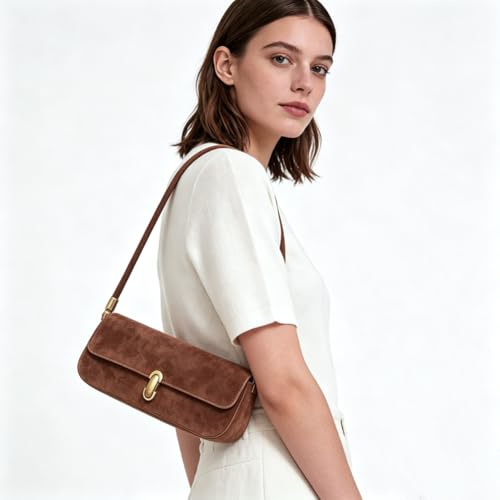 Faux Suede Square Shoulder Bag