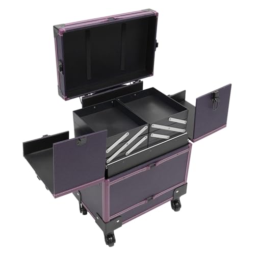 Ncescmal Rolling Makeup Train Case Beauty Trolley Cosmetic Organizer Box with Mirror NEW
