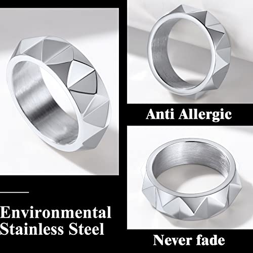 Mens Spike Rings Stainless Steel Punk Rock Band Ring Hip Hop Jewelry #TOP4