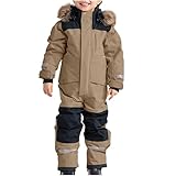 Kids Snow Suit Boys Girls One Piece Winter Jumpsuits Colorblock Patchwork Snowsuits Warm Overalls Waterproof Ski Suits