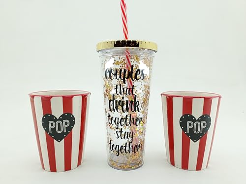 Genérico Set 2 Vasos y cubo de palomitas de maiz