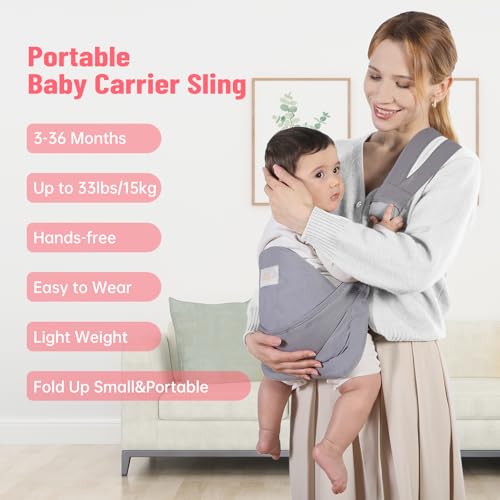 Tragetuch Kleinkind Hüfttrage, Ergonomischer Tragehilfe für Babys von 3 bis 36 Monaten, Kleinkinder bis 15kg